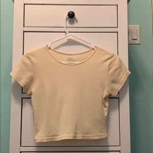 Brandy Melville Yellow Cropped Shirt